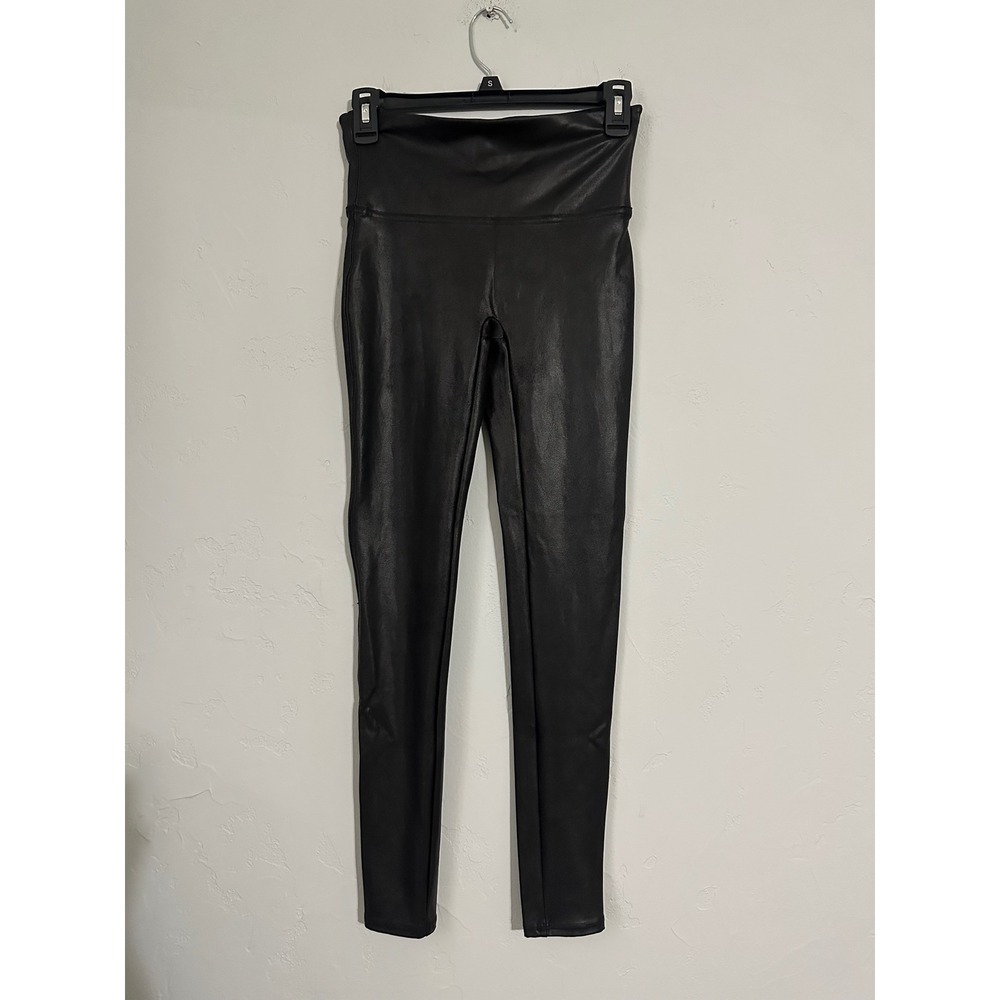 SPANX Faux Leather High Waist Leggings Black M/M Women's Pants‎